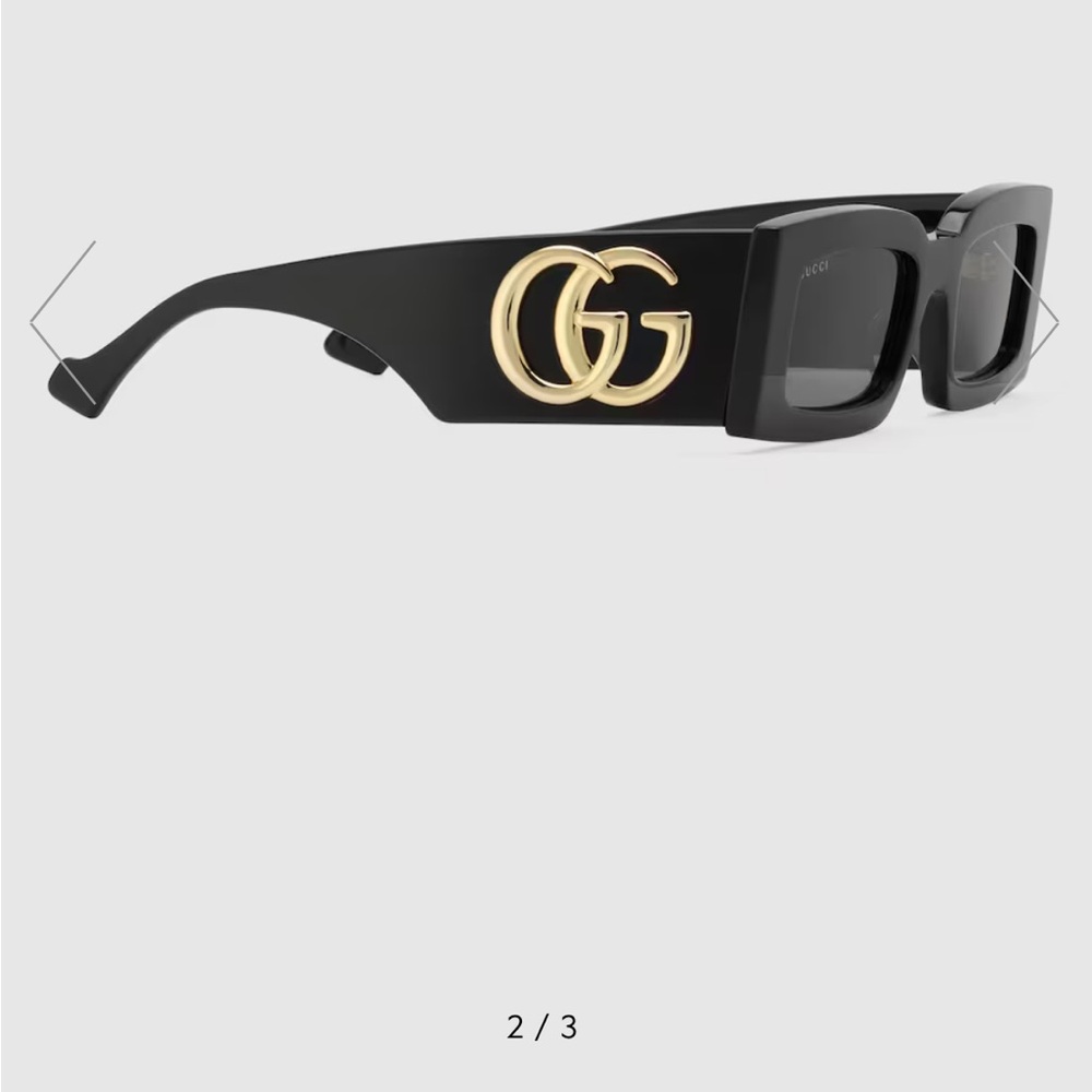 Gucci Black Sunglasses with Gold Accents
